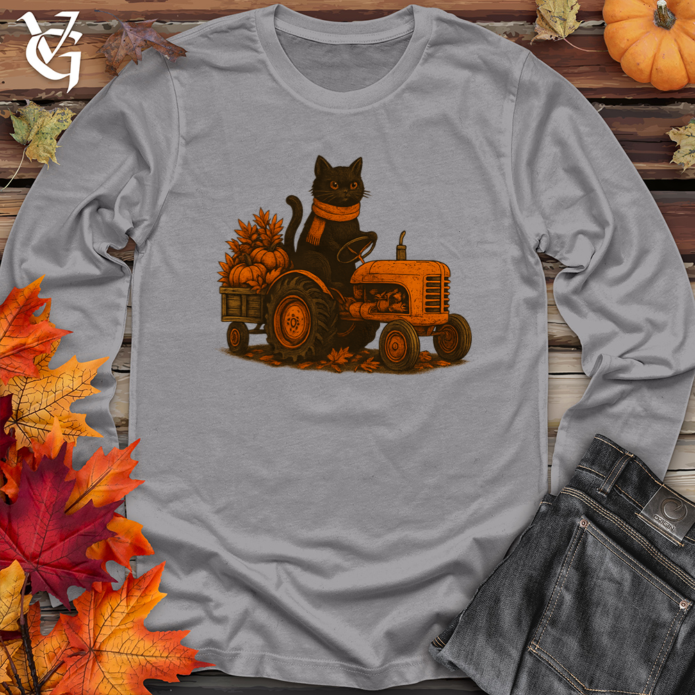 Black Cat Tractor Hayride Long Sleeve Tee