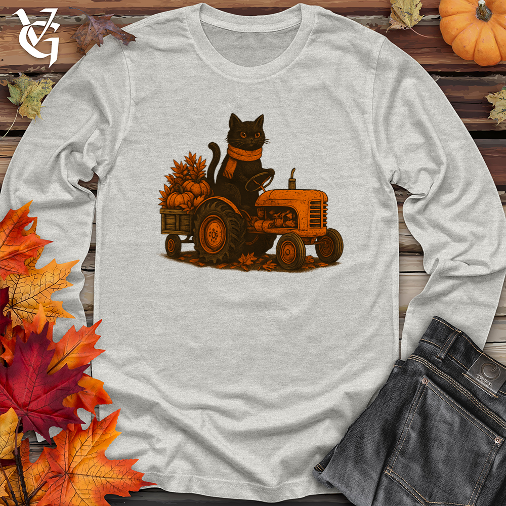 Black Cat Tractor Hayride Long Sleeve Tee