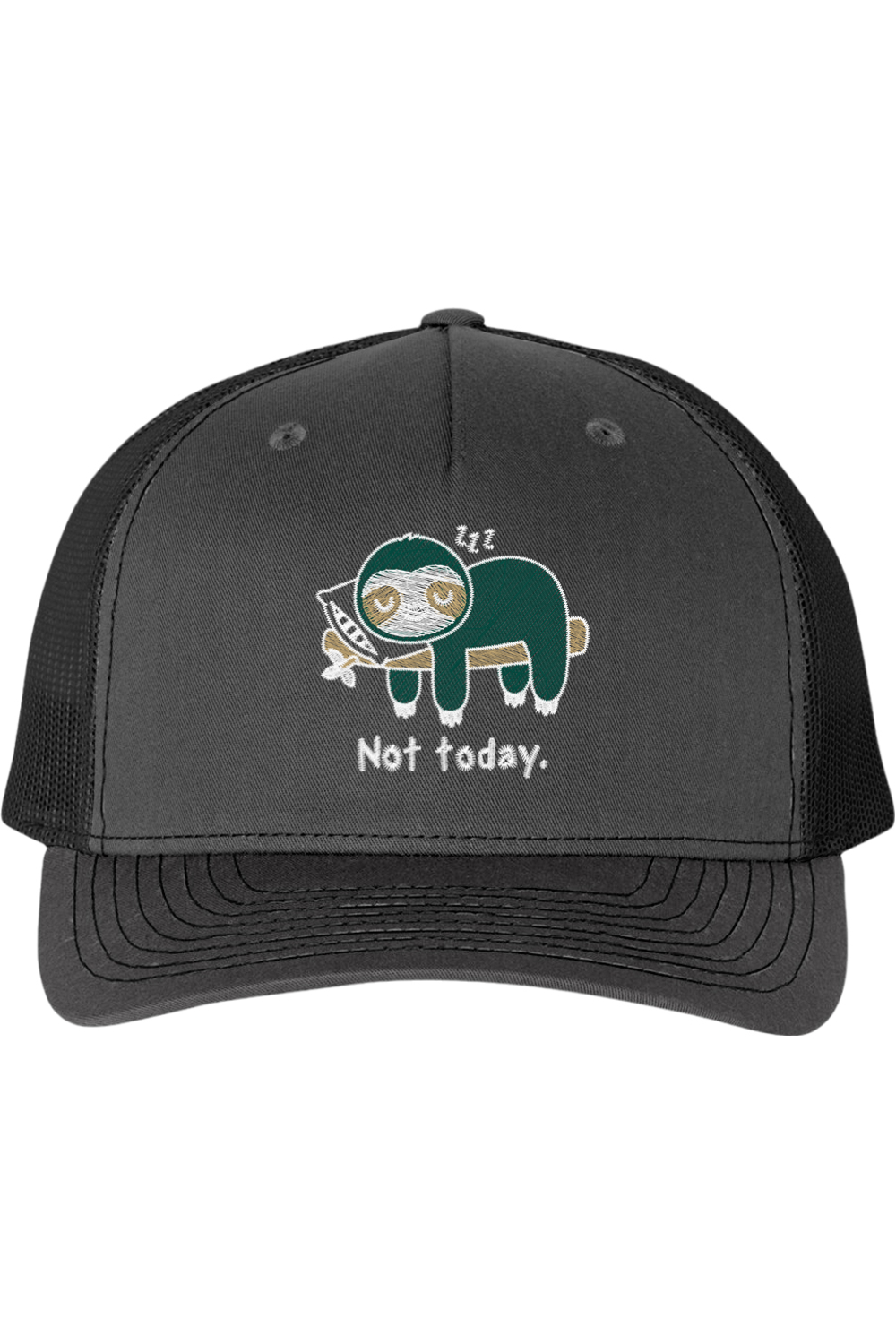 Not Today Sloth Embroidered Trucker Cap