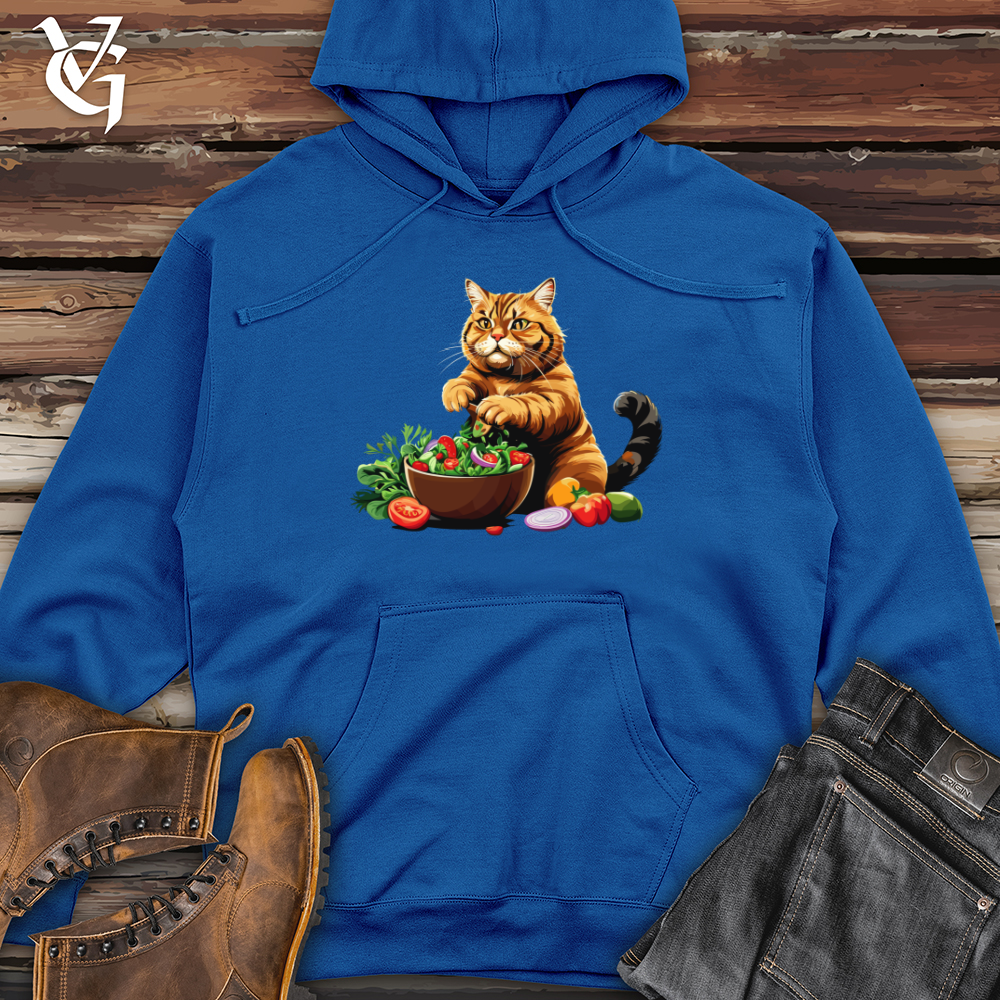Fat Cat with Salad Midweight Hooded Sweatshirt