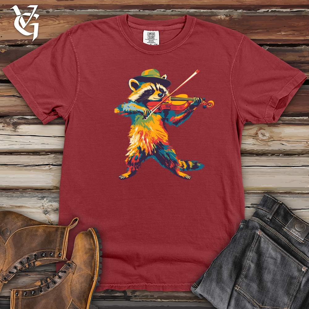 Hipster Raccoon Violinist Heavy Cotton Comfort Colors Tee