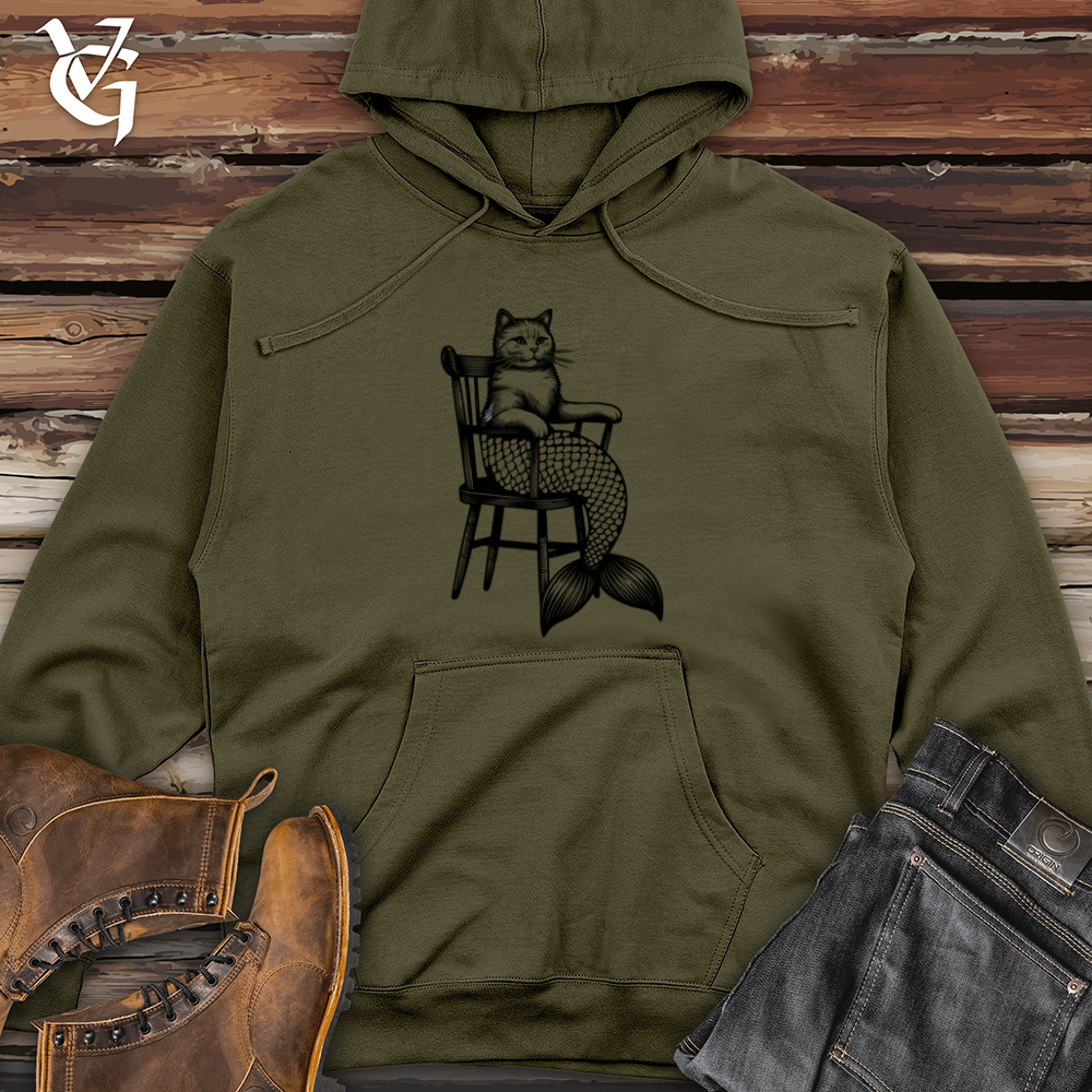 Cat Mermaid Midweight Hooded Sweatshirt