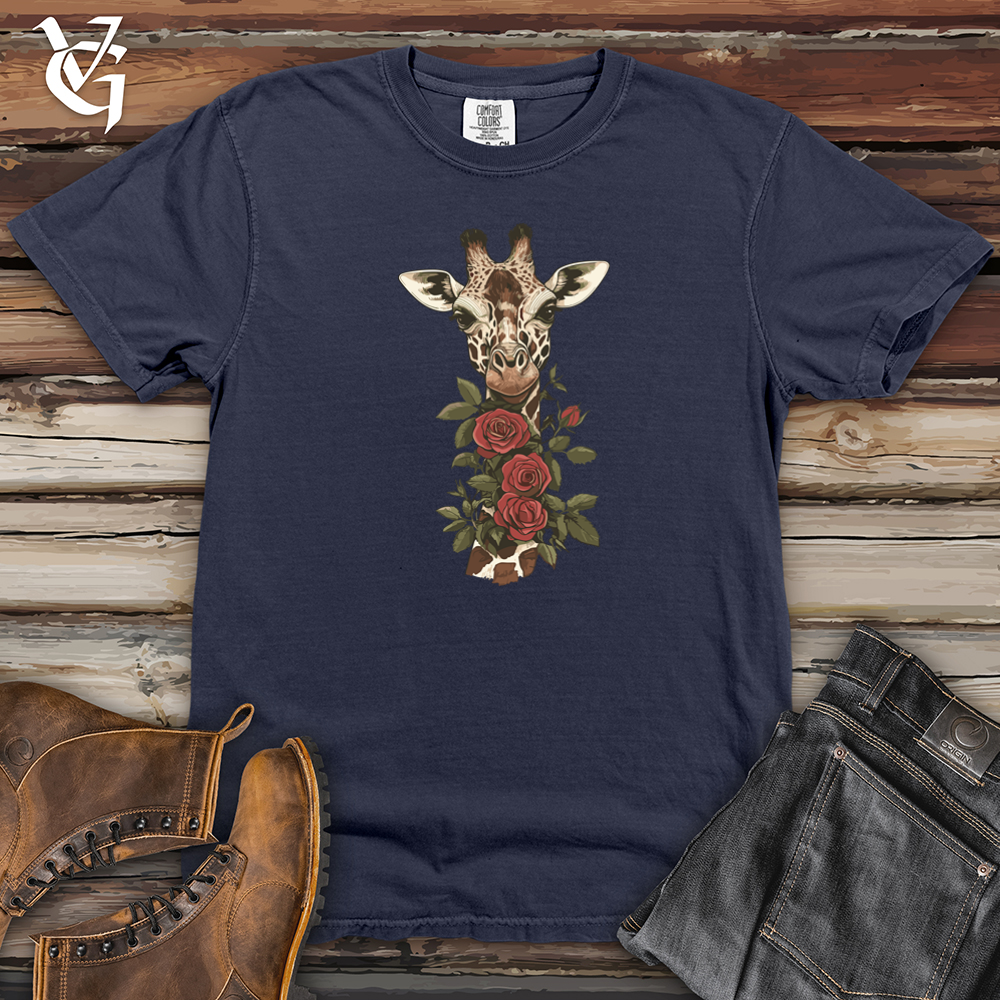 Giraffe Roses Heavy Cotton Comfort Colors Tee