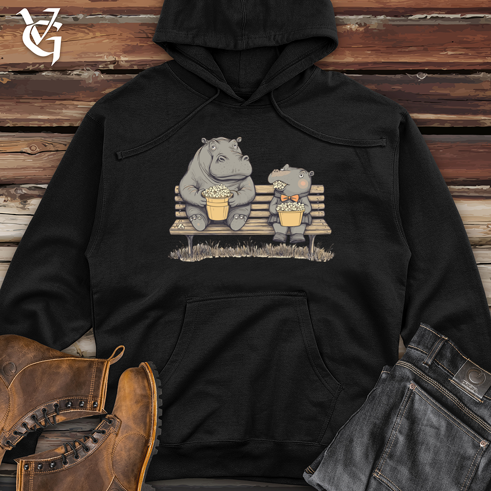 Hippo Popcorn Party Midweight Hooded Sweatshirt