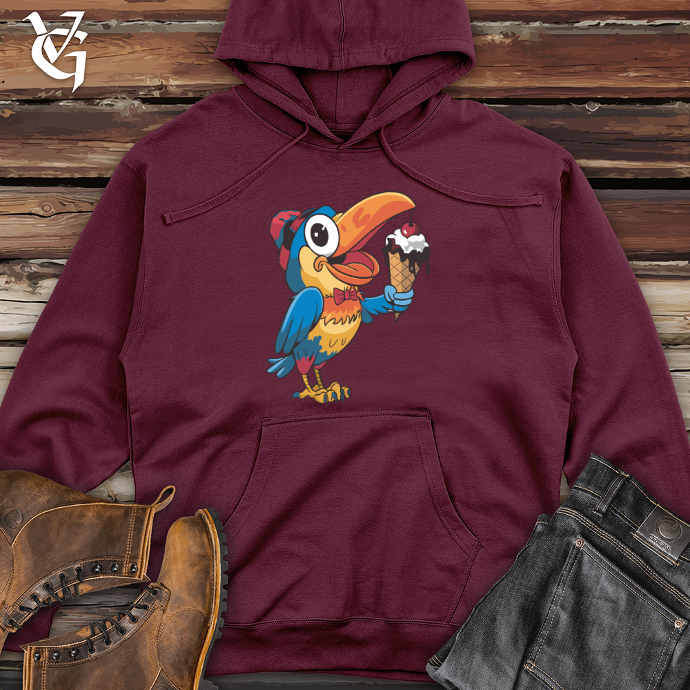 Toucan Eating Ice Cream Midweight Hooded Sweatshirt