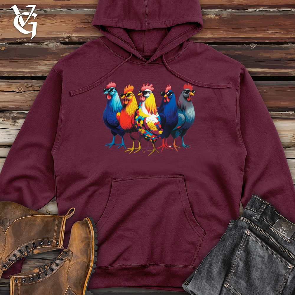 Group of Cool Chickens Midweight Hooded Sweatshirt