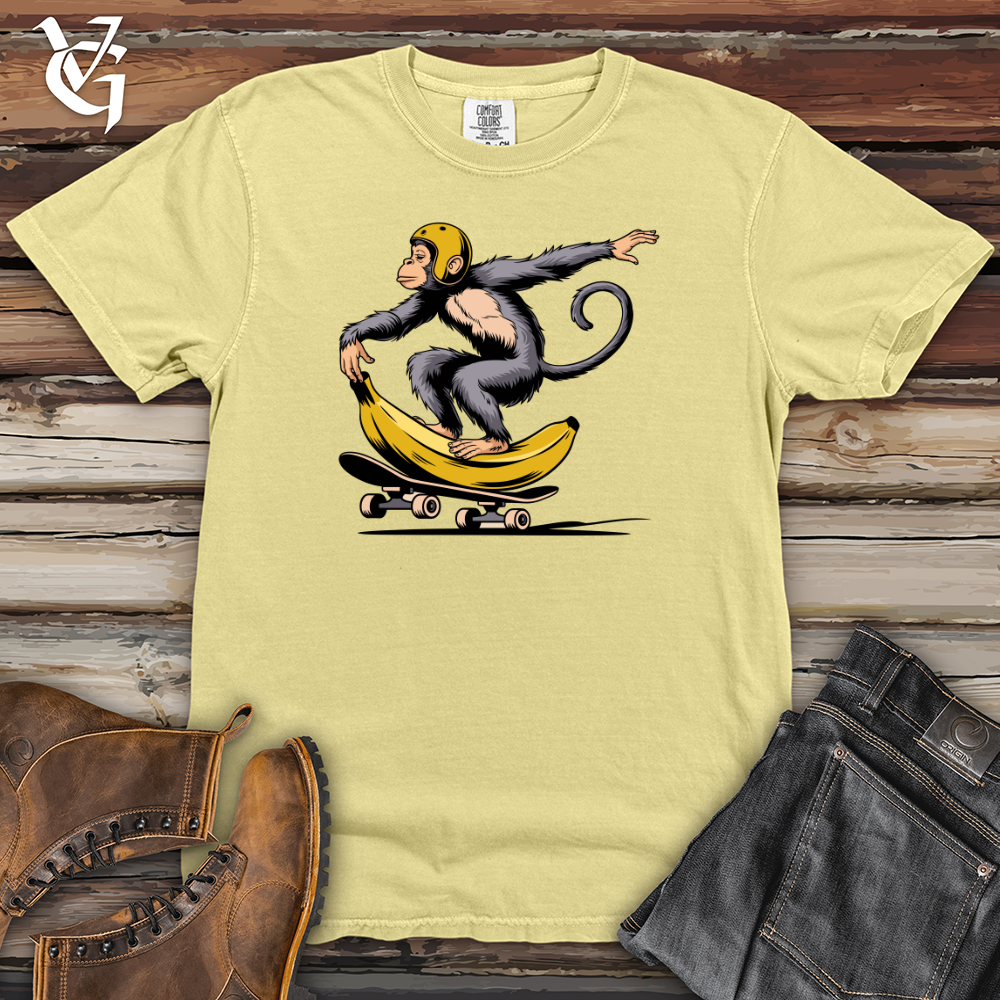 Monkey Riding Skateboard Heavy Cotton Comfort Colors Tee