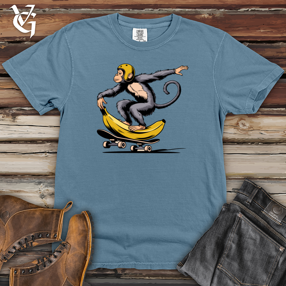 Monkey Riding Skateboard Heavy Cotton Comfort Colors Tee