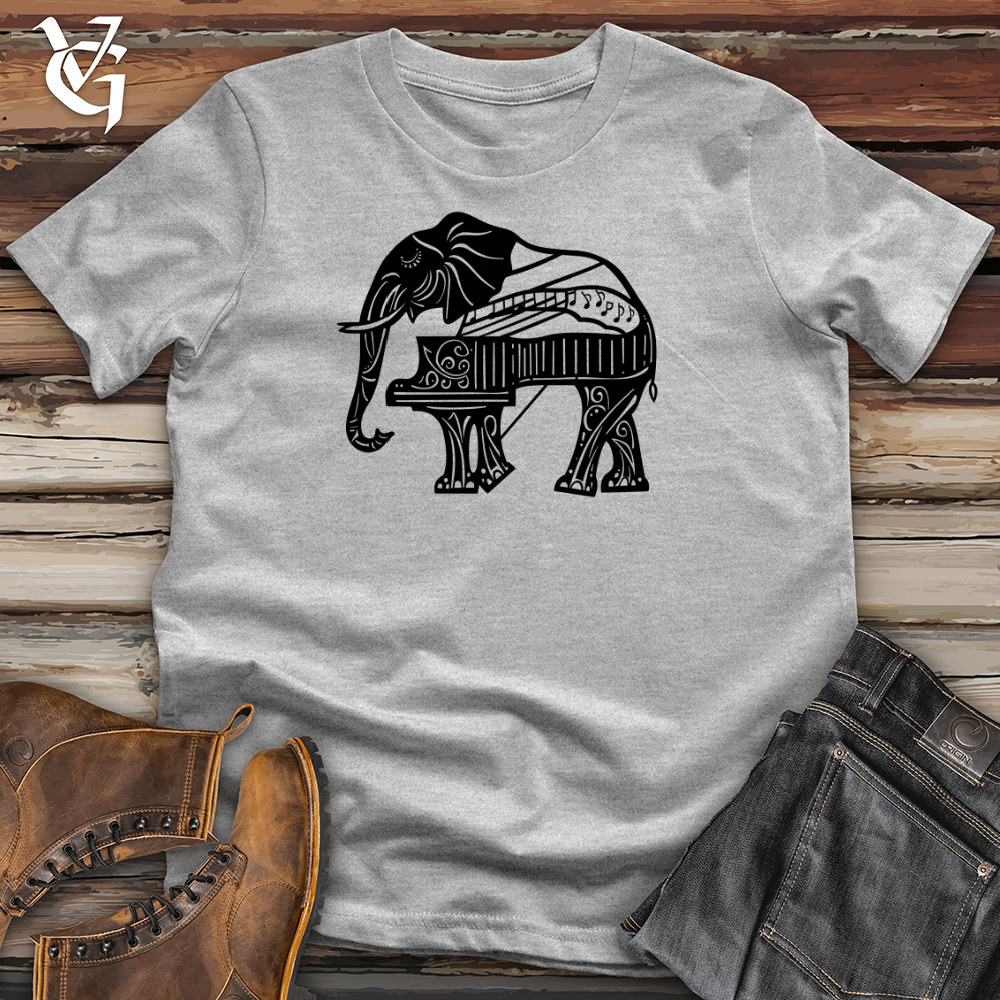 Elephant Pianist Silhouette Cotton Tee