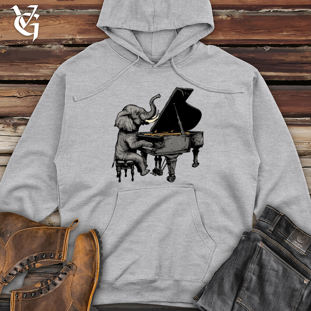 Elephant Pianist Melody Midweight Hooded Sweatshirt