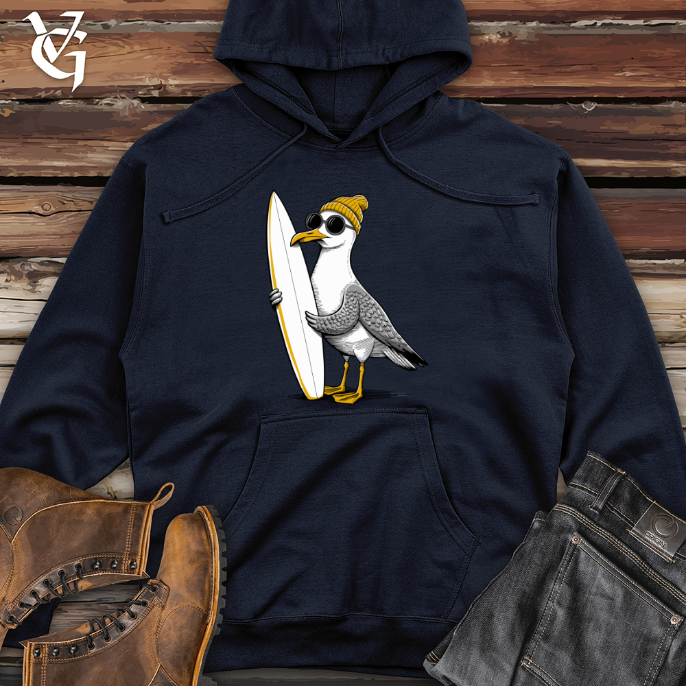 Surfing Seagull Midweight Hooded Sweatshirt