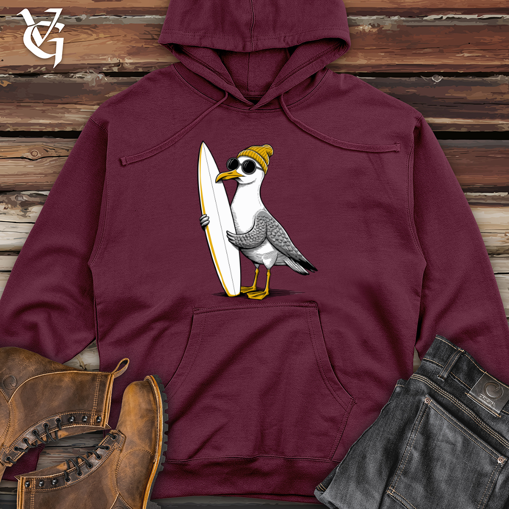Surfing Seagull Midweight Hooded Sweatshirt