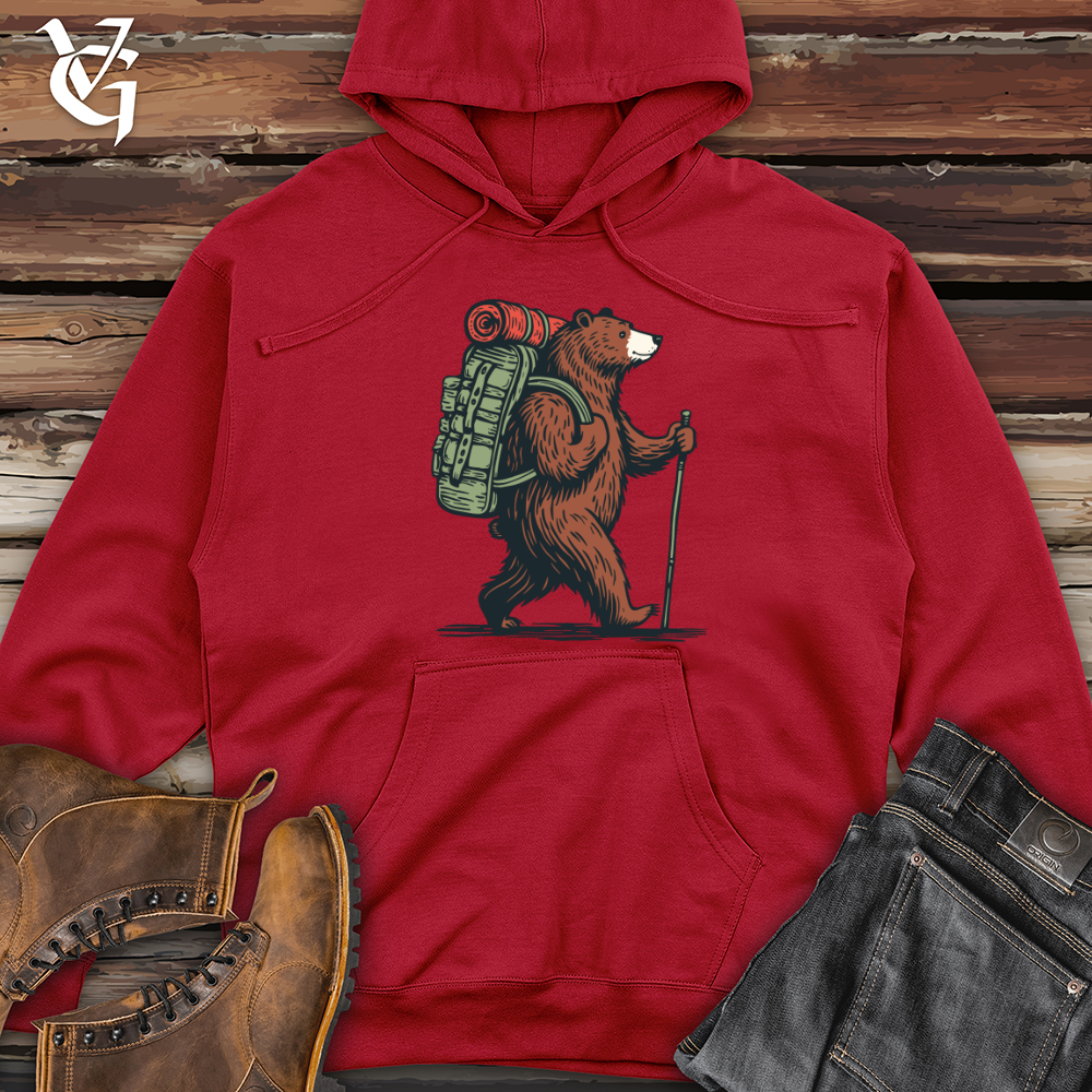 Hiking Bear Midweight Hooded Sweatshirt