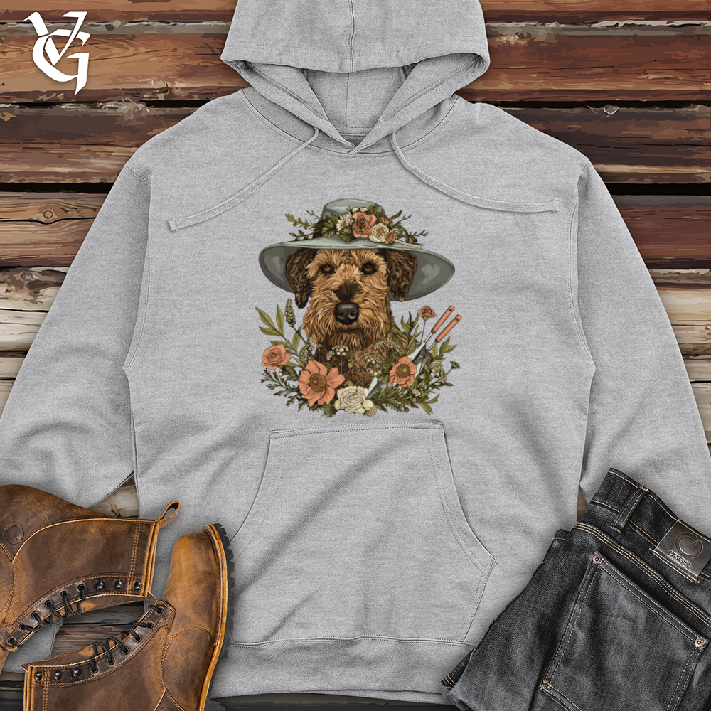 Gardener Airedale Portrait Midweight Hooded Sweatshirt