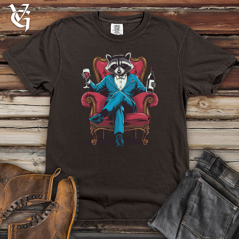 Raccoon With Wine Heavy Cotton Comfort Colors Tee
