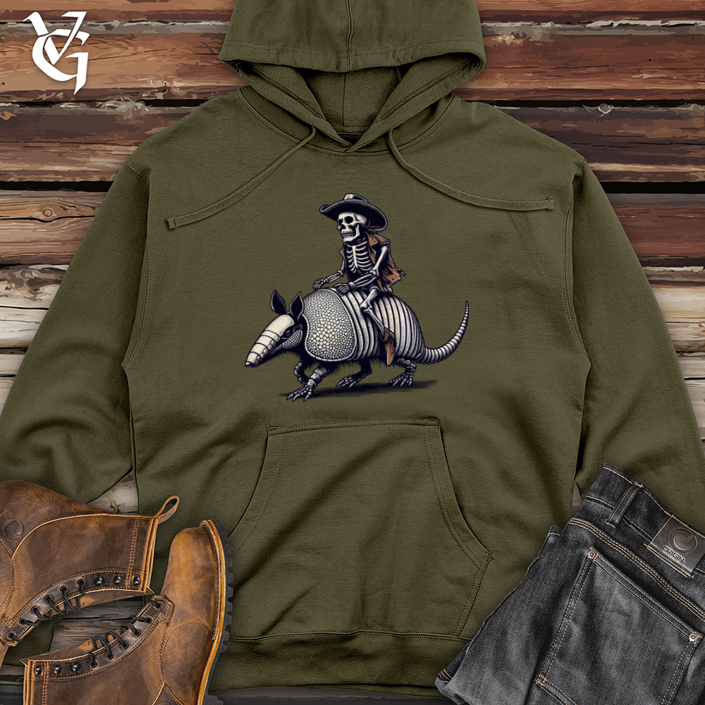 Skeleton Armadillo Cowboy Midweight Hooded Sweatshirt