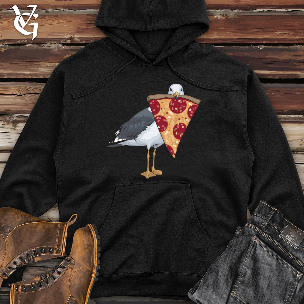 Seagull With Pizza Midweight Hooded Sweatshirt