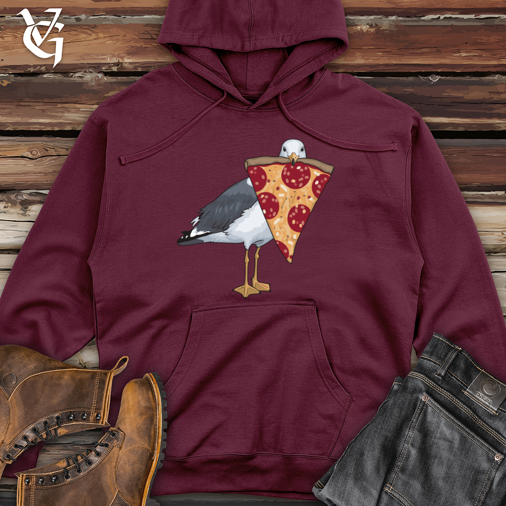 Seagull With Pizza Midweight Hooded Sweatshirt