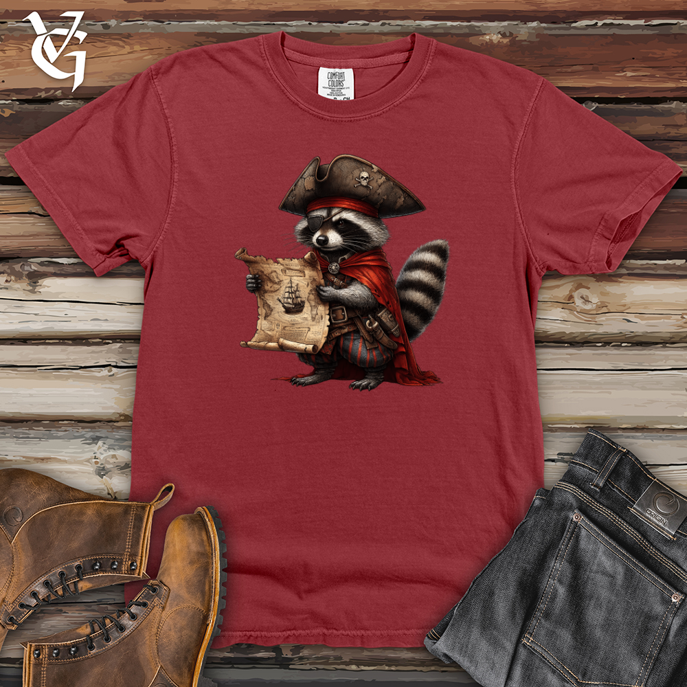 Pirate Raccoon With Treasure Map Heavy Cotton Comfort Colors Tee
