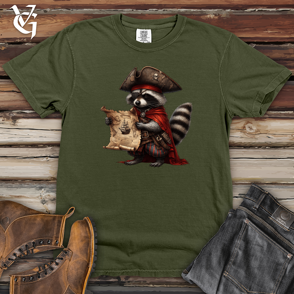 Pirate Raccoon With Treasure Map Heavy Cotton Comfort Colors Tee