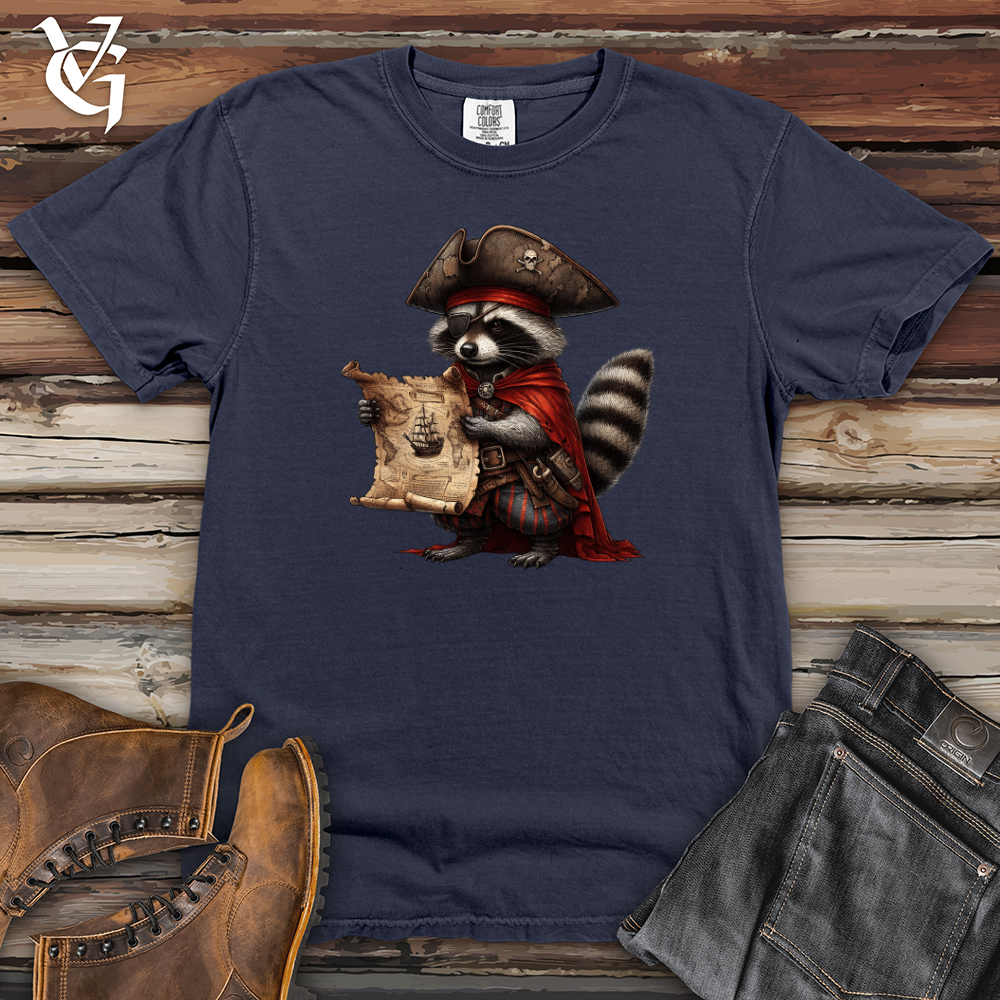Pirate Raccoon With Treasure Map Heavy Cotton Comfort Colors Tee
