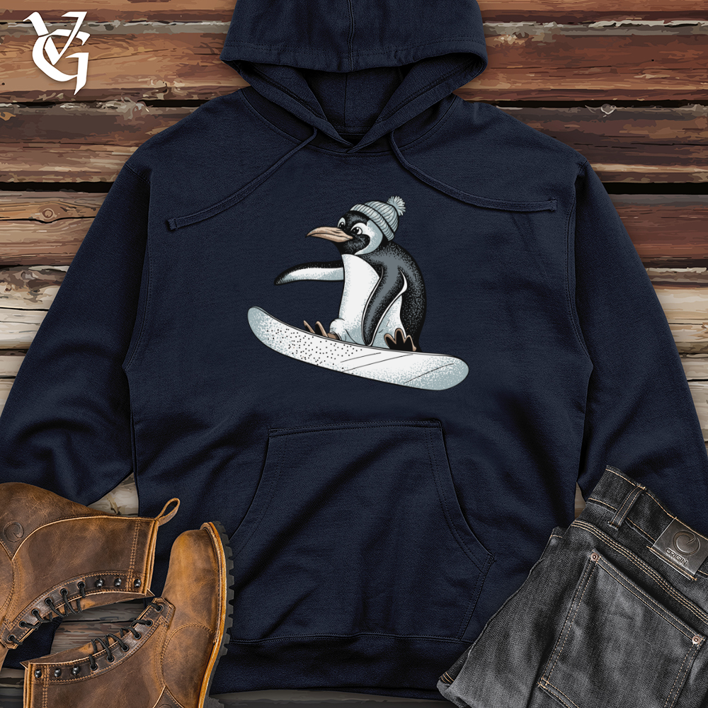 Snowboarding Penguin Midweight Hooded Sweatshirt