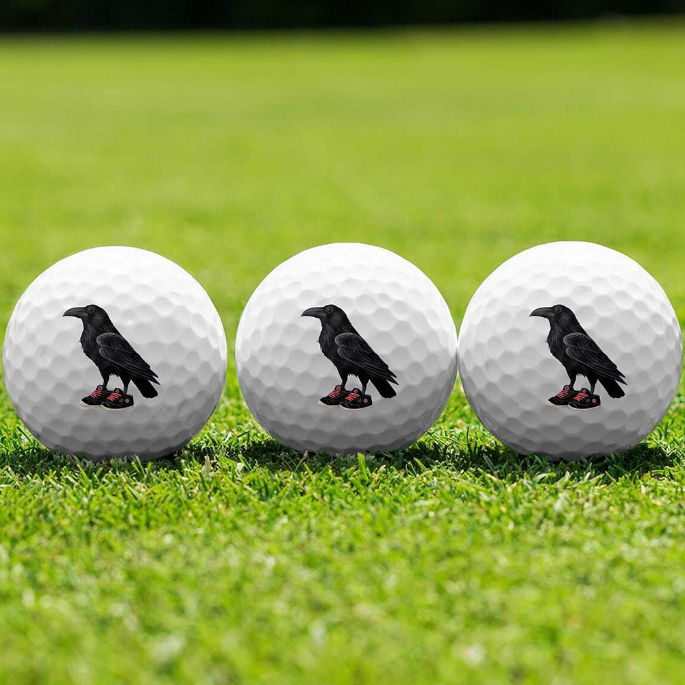 Raven Wearing Sneakers Golf Ball 3 Pack