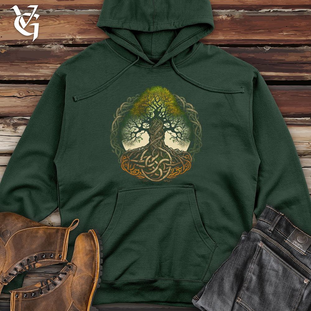 Viking Goods Celtic Life of Tree Min Midweight Hooded Sweatshirt Alpine Green / L