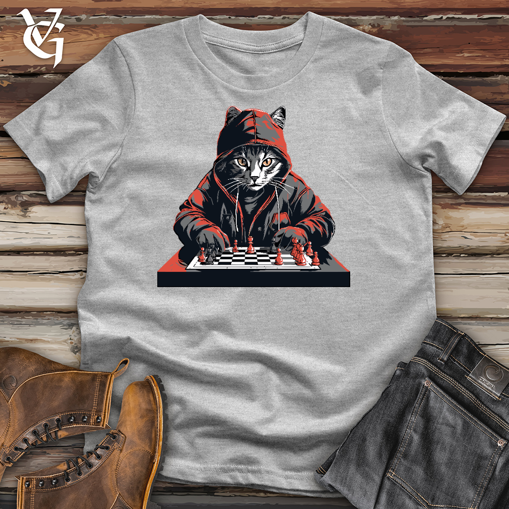 Viking Goods A Cat Playing Chess Cotton Tee Ash / L