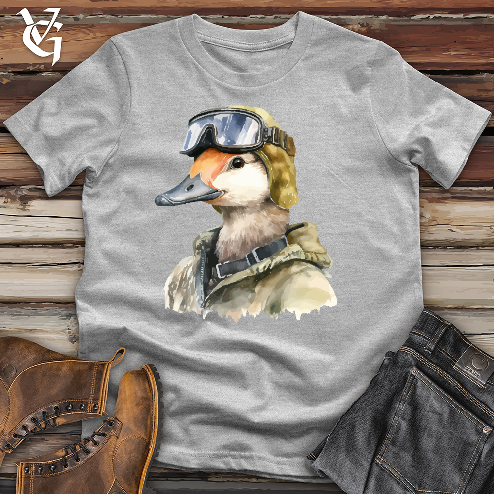 Viking Goods Funny Goose Aviator Hat Cotton Tee Ash / L