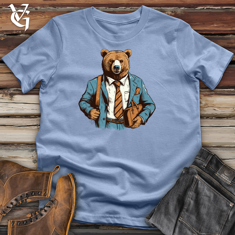 Viking Goods Vintage Executive Bear Cotton Tee Baby Blue / L