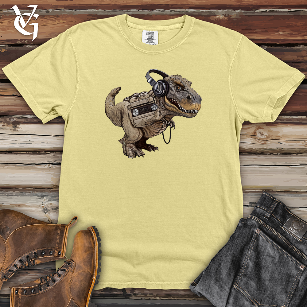 Viking Goods Dinosaur Cassete Player Heavy Cotton Comfort Colors Tee Banana / L