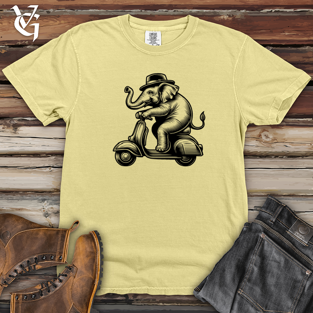 Viking Goods Elephant Riding a Scooter Heavy Cotton Comfort Colors Tee Banana / L