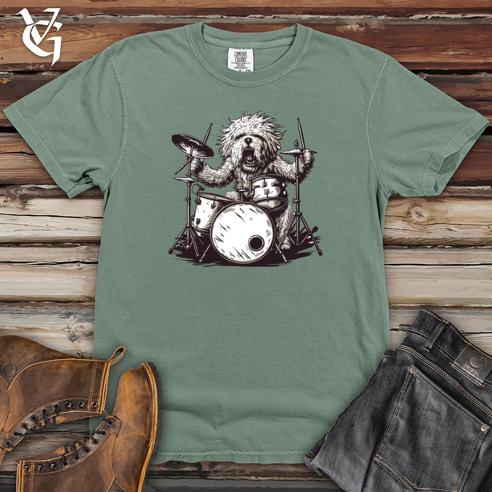Viking Goods Dog Rockstar Drummer Heavy Cotton Comfort Colors Tee Bay / L