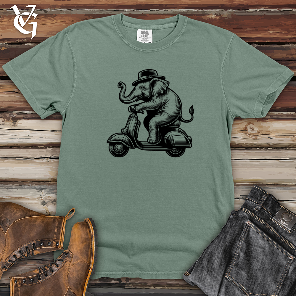 Viking Goods Elephant Riding a Scooter Heavy Cotton Comfort Colors Tee Bay / L