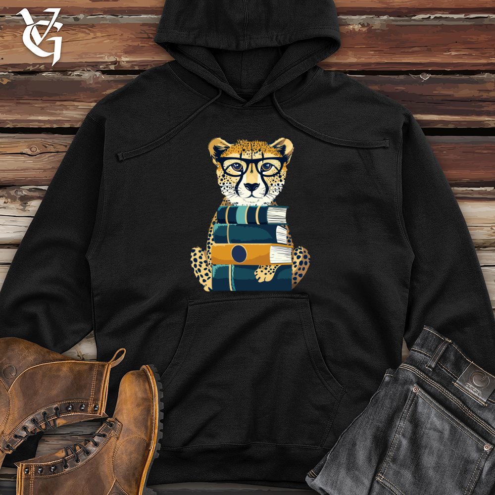 Viking Goods Cheetah Scholar Stack Midweight Hooded Sweatshirt Black / L