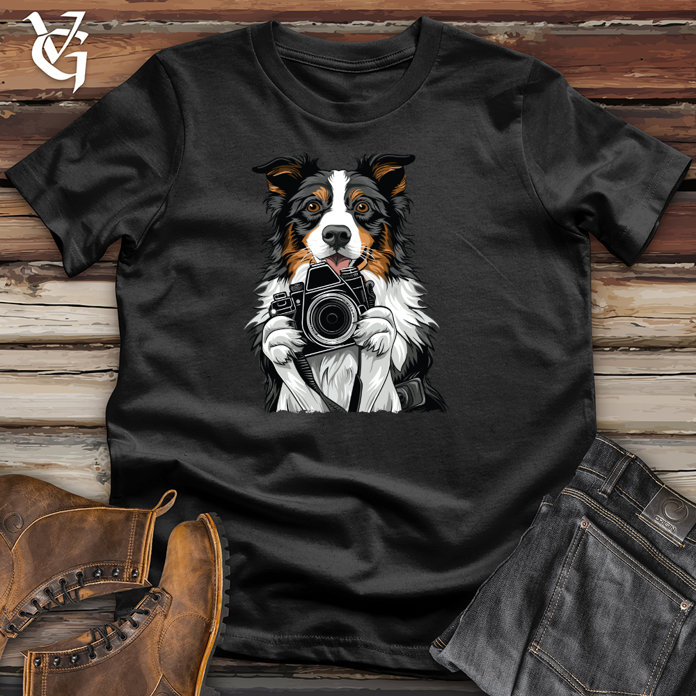 Viking Goods English Shepherd Shutterbug Charm Cotton Tee Black / L