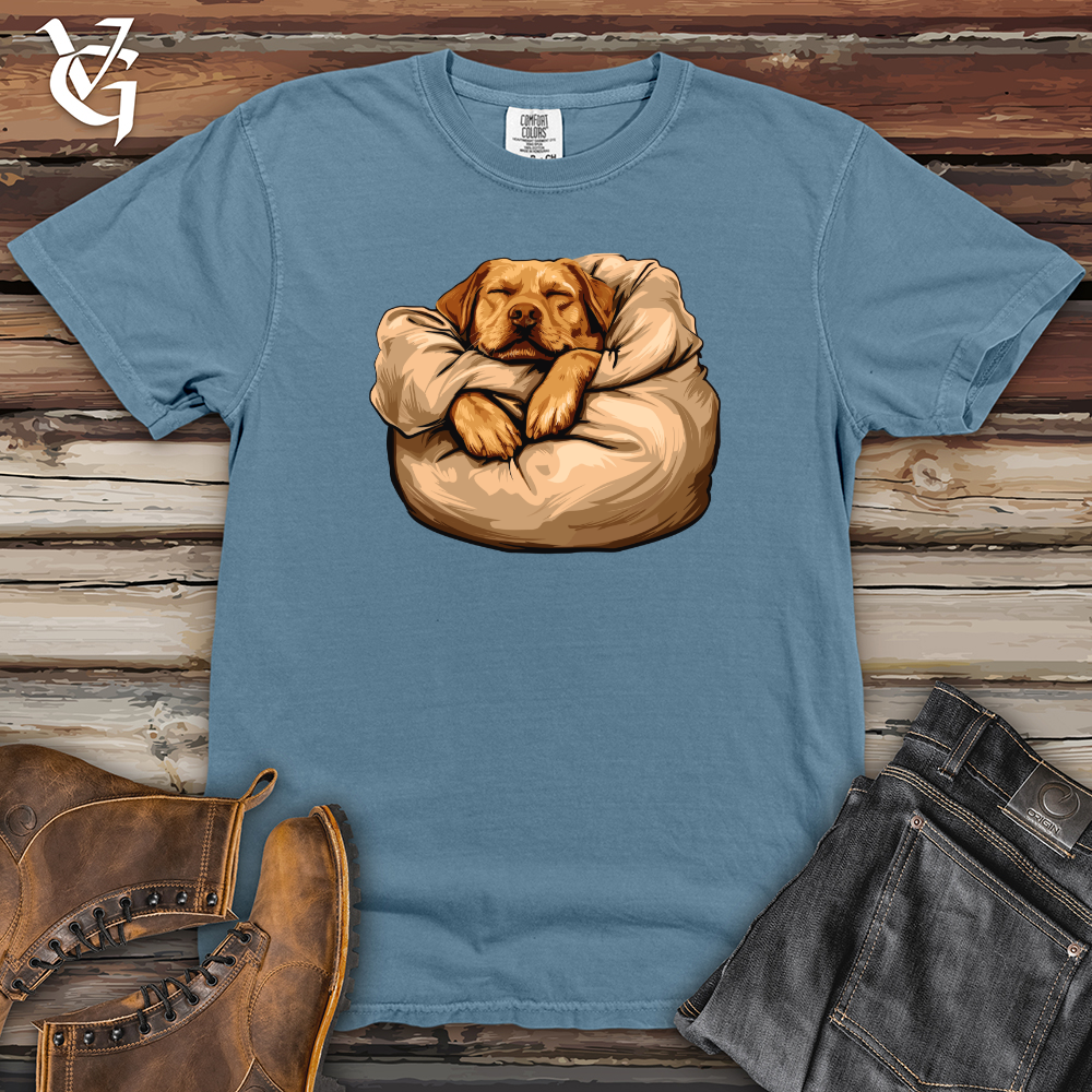 Viking Goods Dog Beanbag Snooze Heavy Cotton Comfort Colors Tee Blue Jean / L