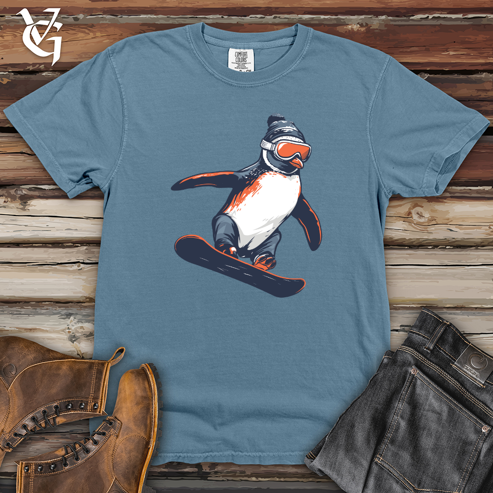 Viking Goods Penguin Snowboard Thrill Heavy Cotton Comfort Colors Tee Blue Jean / L
