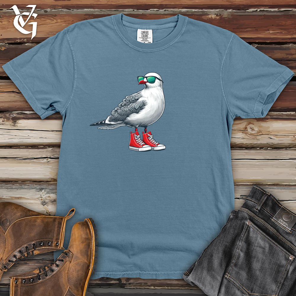 Viking Goods Seagull with Red Sneakers and Sunglass Heavy Cotton Comfort Colors Tee Blue Jean / L