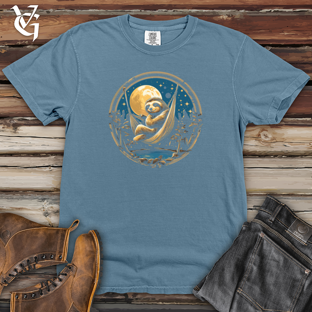 Viking Goods Sloth Moonlight Siesta Heavy Cotton Comfort Colors Tee Blue Jean / L
