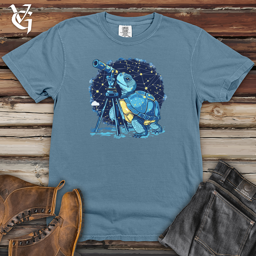 Viking Goods Stargazing Turtle Astronomer Heavy Cotton Comfort Colors Tee Blue Jean / L