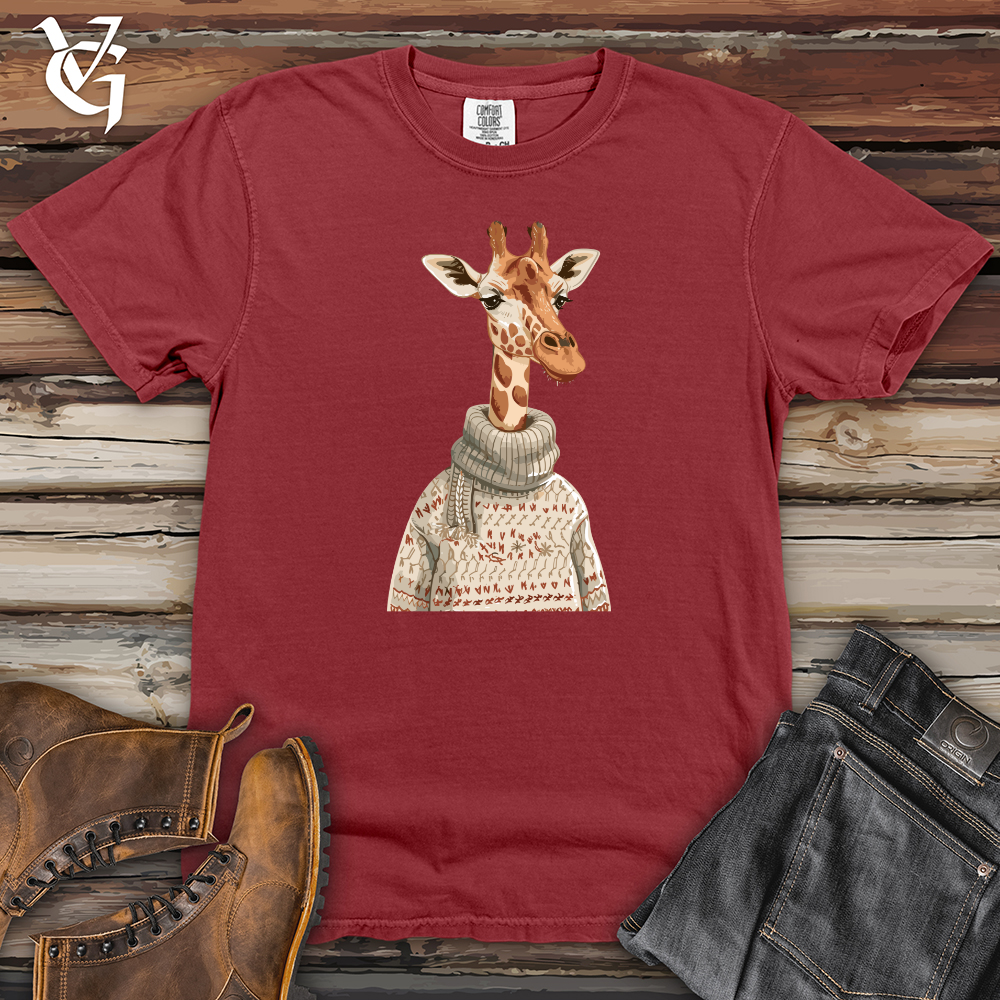 Viking Goods Giraffe Cozy Sweater Heavy Cotton Comfort Colors Tee Brick / L