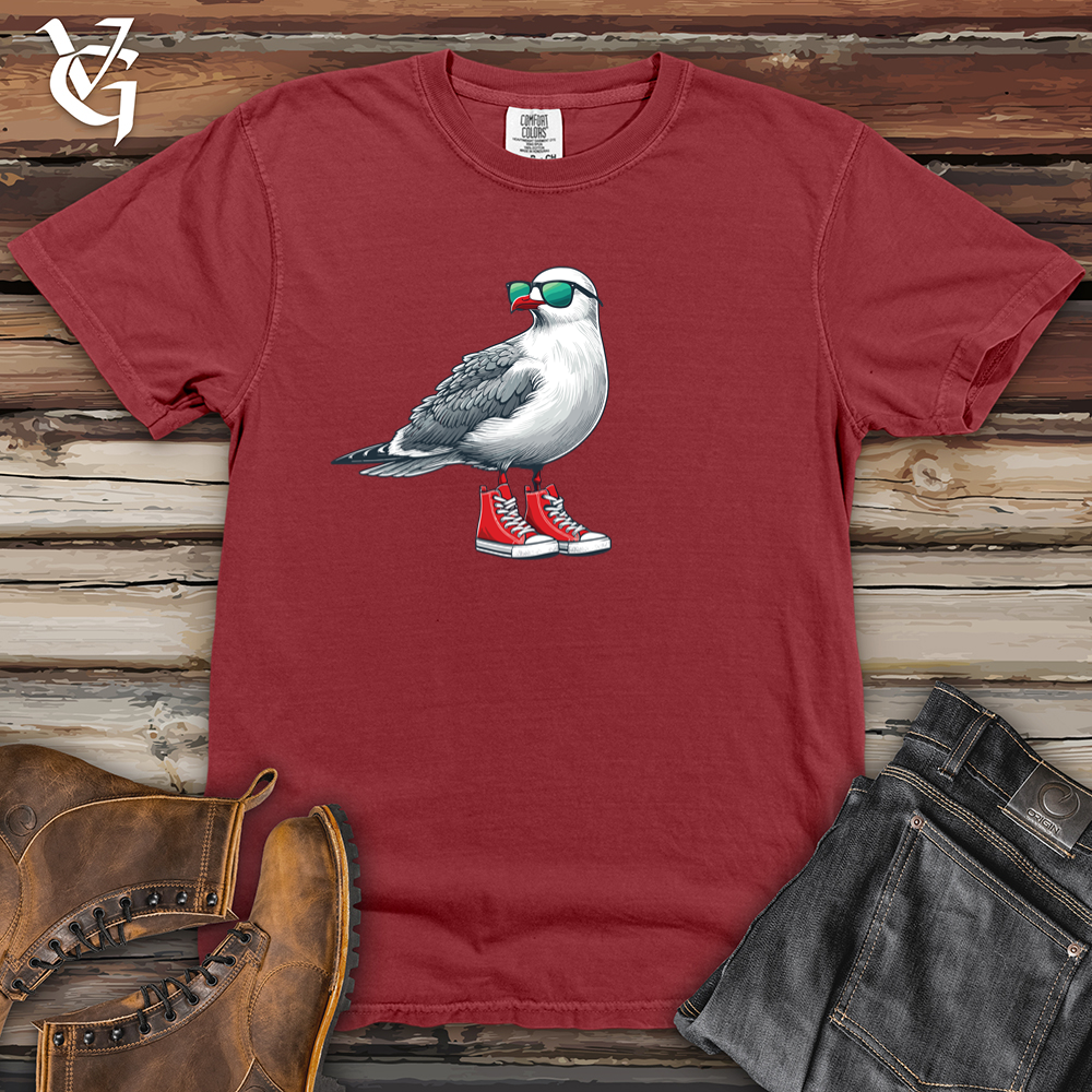 Viking Goods Seagull with Red Sneakers and Sunglass Heavy Cotton Comfort Colors Tee Brick / L