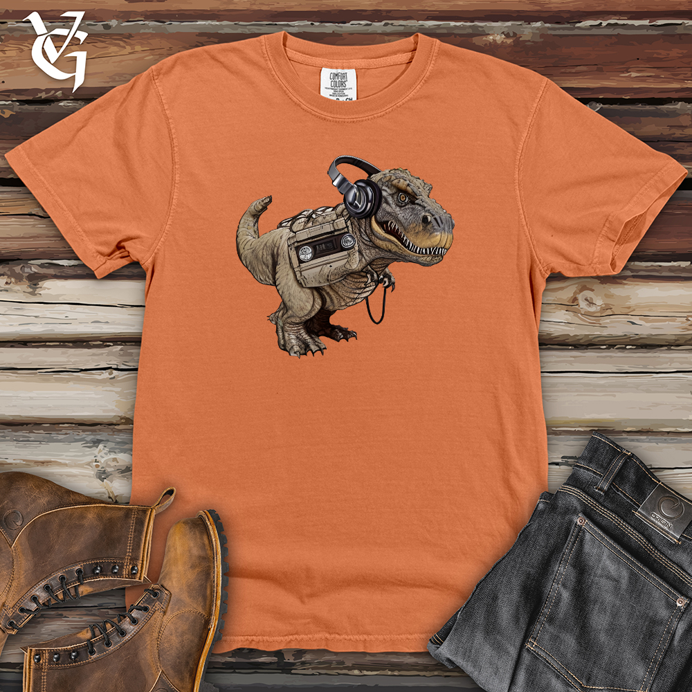 Viking Goods Dinosaur Cassete Player Heavy Cotton Comfort Colors Tee Burnt Orange / L