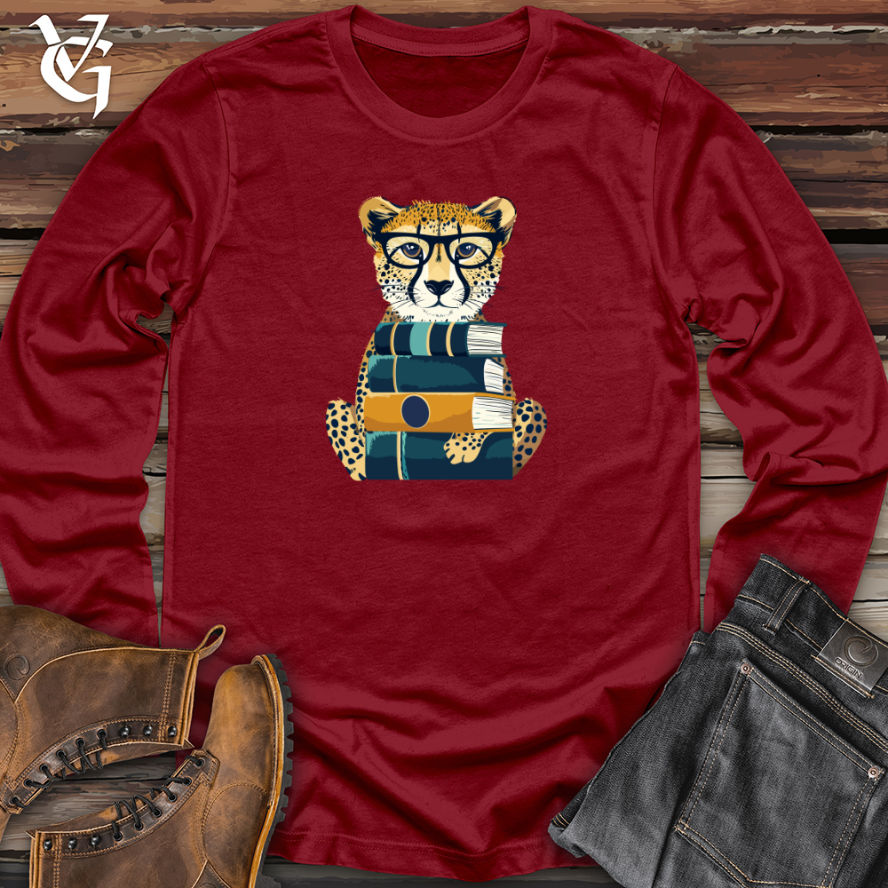 Viking Goods Cheetah Scholar Stack Long Sleeve Cardinal / L