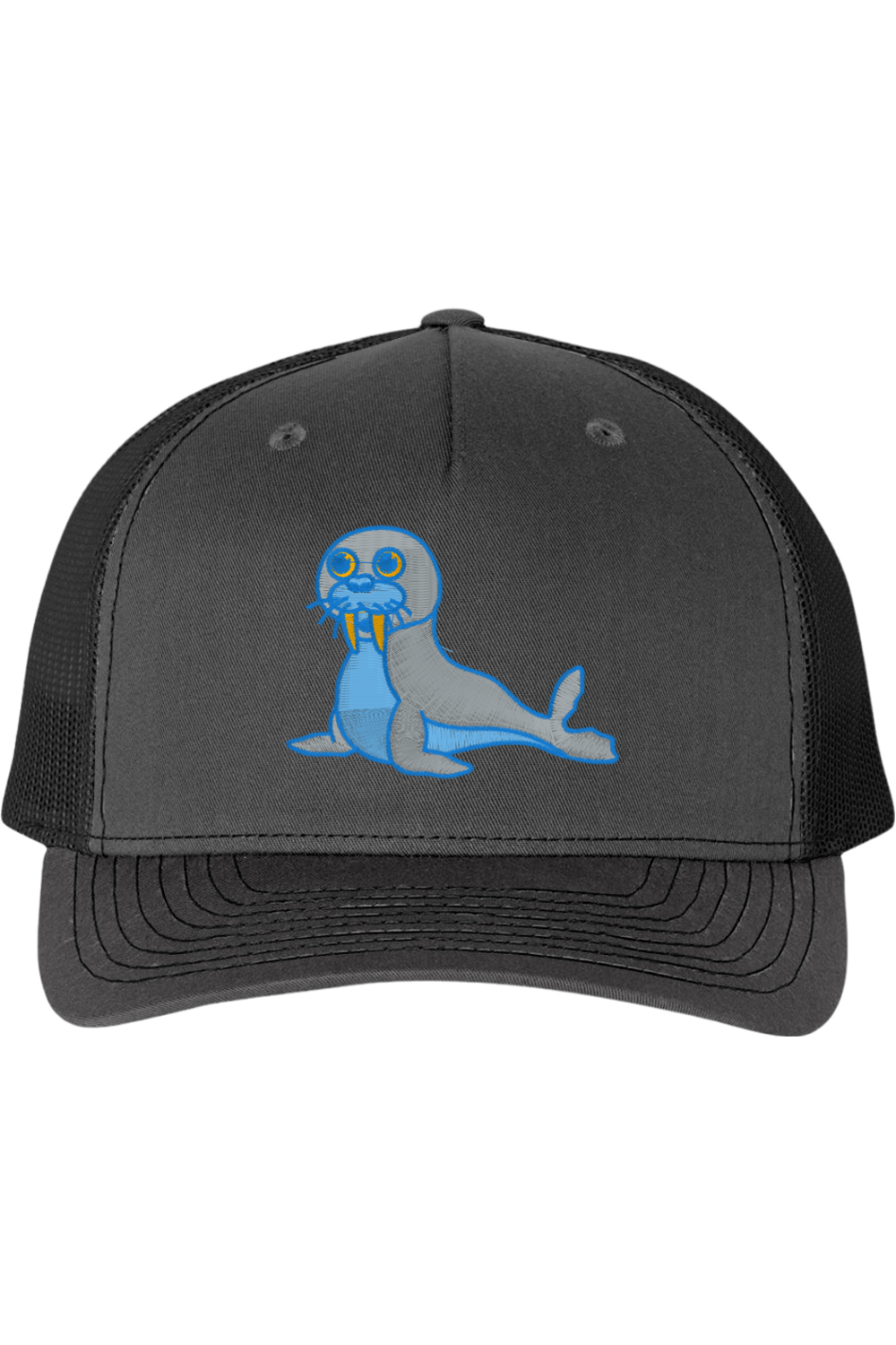Viking Goods Sea Lion Embroidered Trucker Cap Charcoal/ Black