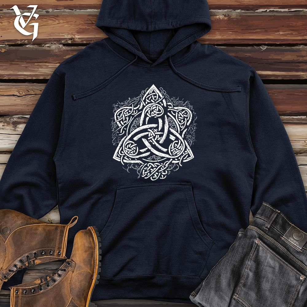 Viking Goods Celtic Trinity Emblem Midweight Hooded Sweatshirt Classic Navy / L