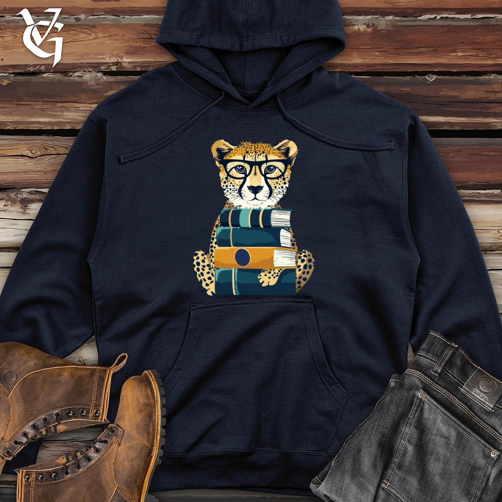 Viking Goods Cheetah Scholar Stack Midweight Hooded Sweatshirt Classic Navy / L