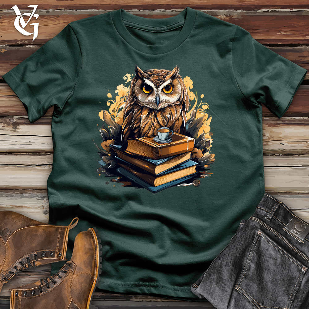 Viking Goods Curious Owl Book Reader Cotton Tee